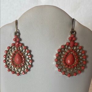 Vintage Coral Drop dangle Earrings